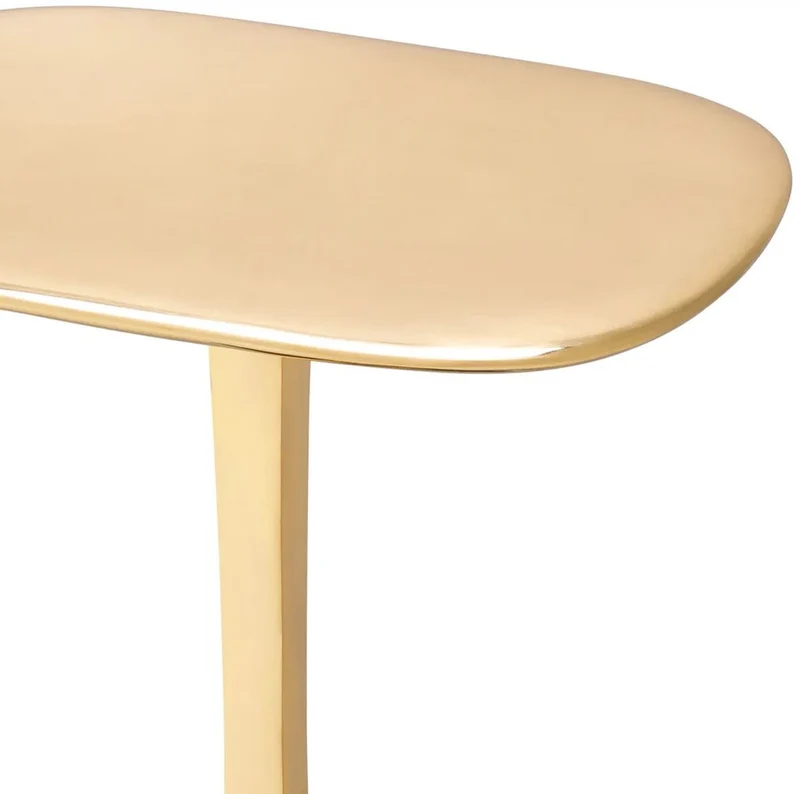 Casa Padrino Luxus Beistelltisch Messing / Schwarz 35 x 25 x H. 54,5 cm - Messing Tisch mit Granitsockel - Luxus Möbel - Wohnzimmer Möbel - Luxus Einrichtung - Wohnzimmer Einrichtung