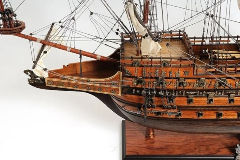 Casa Padrino Luxus Deko Schiff Sovereign of the Seas Braun / Mehrfarbig 88,9 x 29 x H. 94 cm - Handgefertigtes Holz Segelschiff Modell