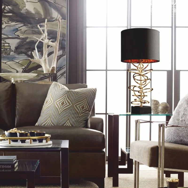 Casa Padrino Luxus Tischleuchte Gold / Schwarz H. 71 cm - Luxus Leuchten