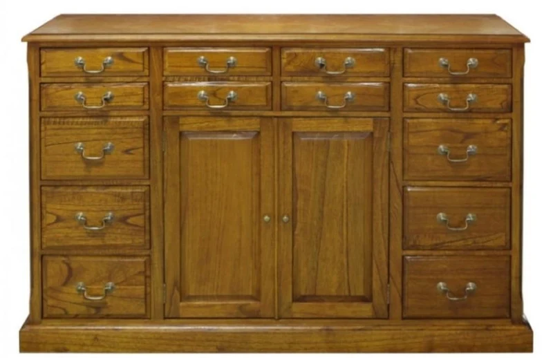 Casa Padrino Luxus Wohnzimmerschrank mit 2 Türen und 14 Schubladen Braun 120 x 39 x H. 80 cm - Luxus Qualität