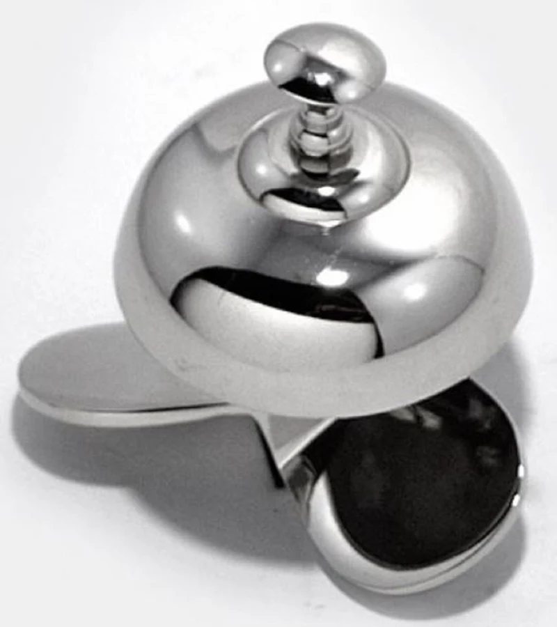 Casa Padrino Designer Tischglocke Propeller Silber / Schwarz Ø 12 x H. 10 cm - Tischklingel - Service Glocke - Hotel & Gastronomie Accessoires