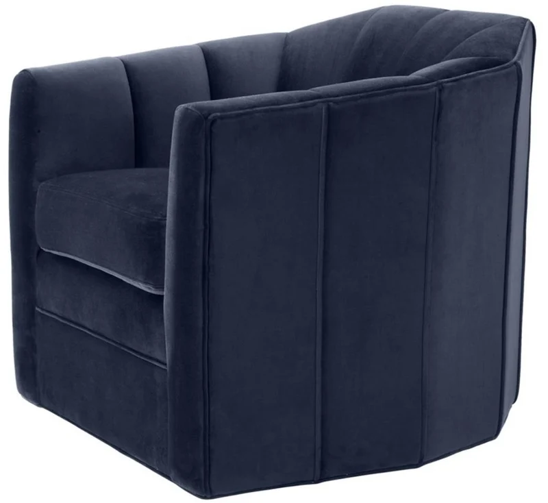 Casa Padrino Luxus Drehsessel Mitternachtsblau 84 x 85 x H. 77 cm - Wohnzimmer Sessel