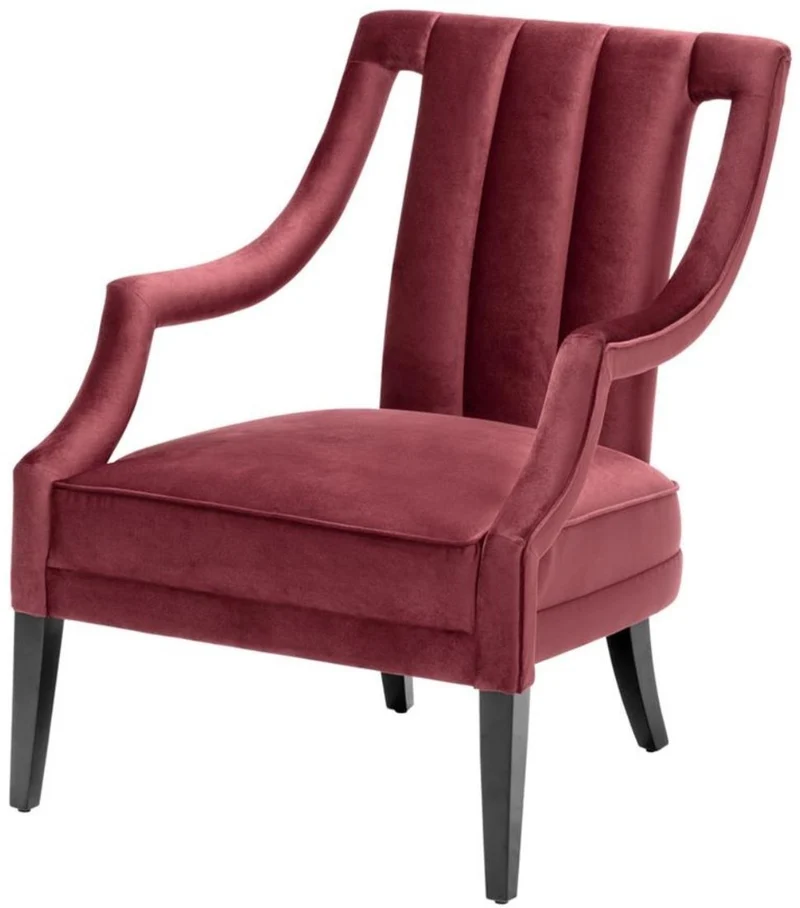 Casa Padrino Luxus Sessel Bordeauxrot / Schwarz 70 x 80 x H. 95 cm - Luxus Qualität