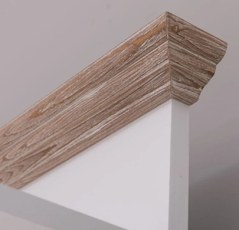 Casa Padrino Landhausstil Garderobenschrank Weiß / Naturfarben 205 x 65 x H. 210 cm - Massivholz Garderobe - Flur Schrank - Flurmöbel - Garderoben Möbel - Massivholz Möbel - Landhausstil Möbel