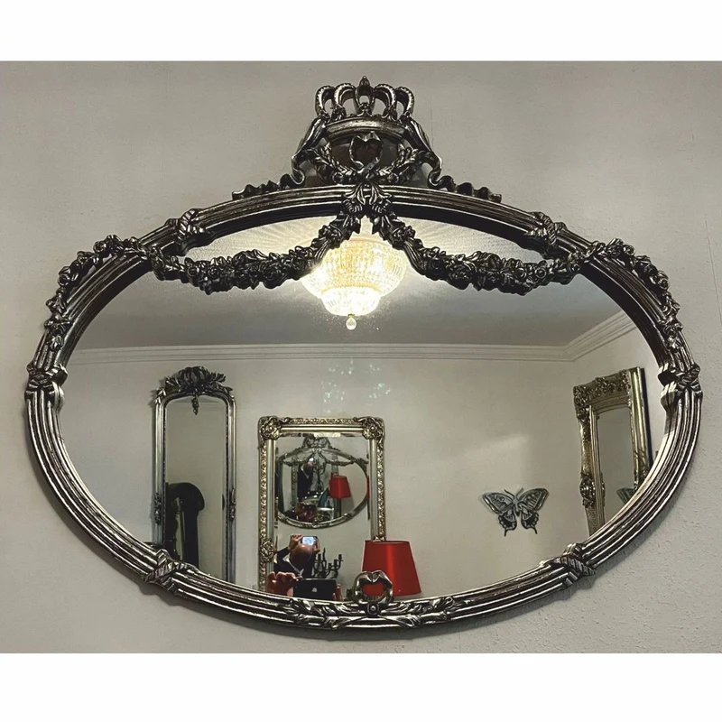 Pompöös by Casa Padrino Barock Spiegel Antik Silber 123 cm - Harald Glööckler Barock Möbel