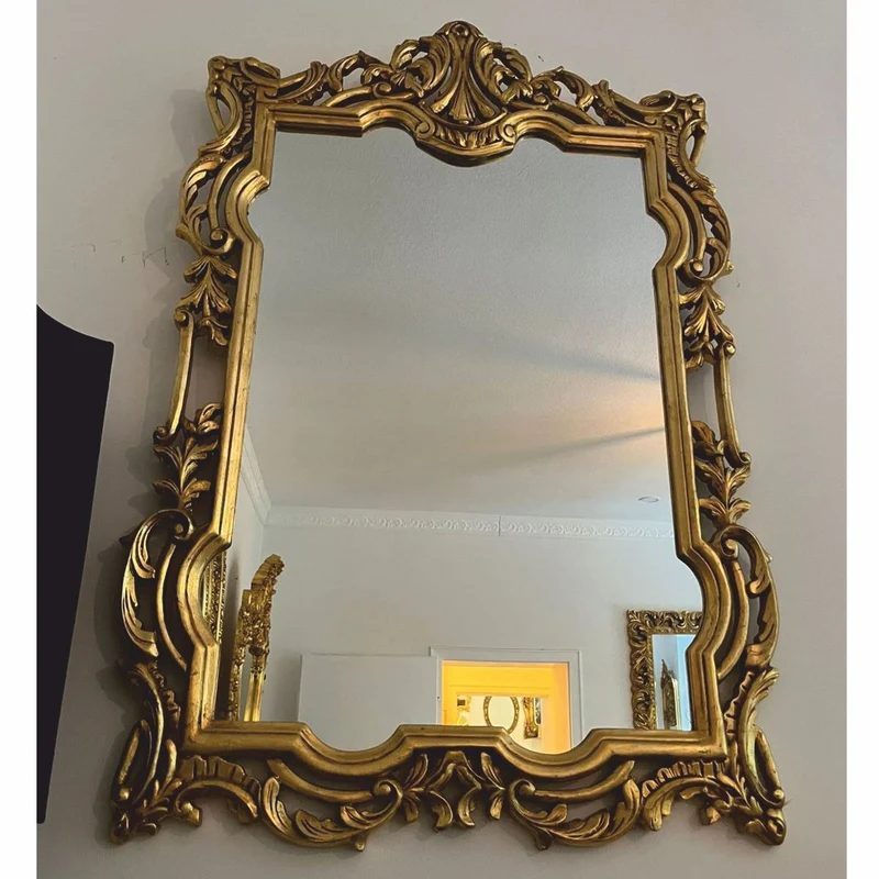 Casa Padrino Barock Spiegel Antik Gold H. 110 cm - Barockstil Interior