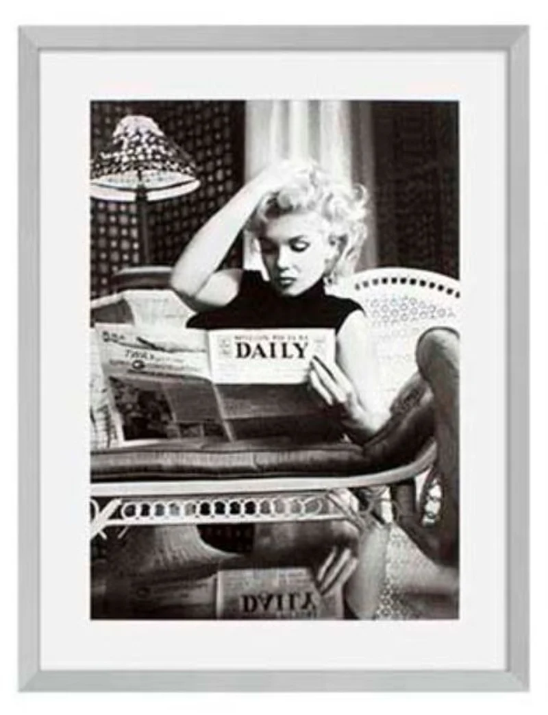 Casa Padrino Bilder 2er Set Marilyn Monroe Silber 69 x H. 89 cm - Luxus Wanddekoration