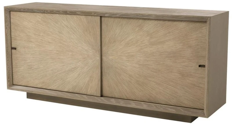 Casa Padrino Luxus Sideboard mit 2 Schiebetüren Braun 180 x 45 x H. 80 cm - Luxus Qualität