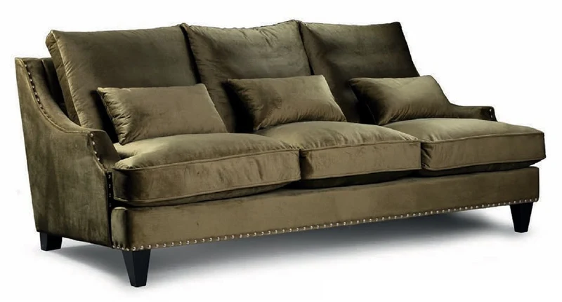 Casa Padrino Luxus Sofa Olivgrün / Schwarz 150 cm - Wohnzimmer & Hotel Möbel
