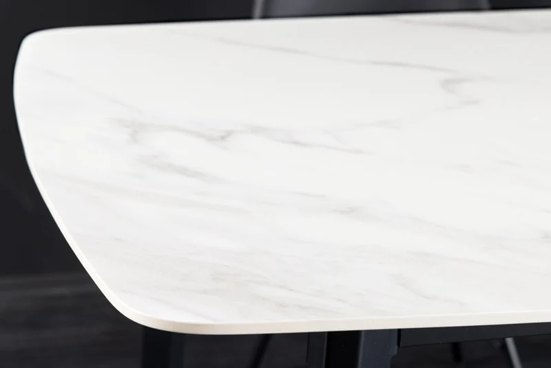 Eleganter Esstisch VENEZIA 180cm weiss-schwarz Marmor-Optik Keramik