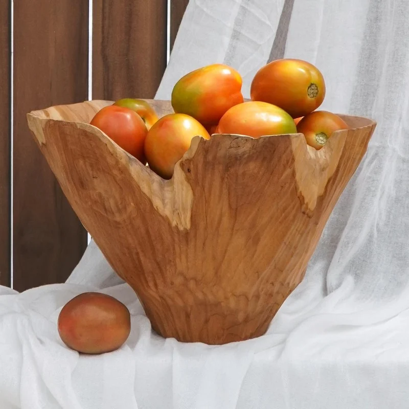 Individuelle Teak Schale CHANIA ca.30cm Natural Unikat