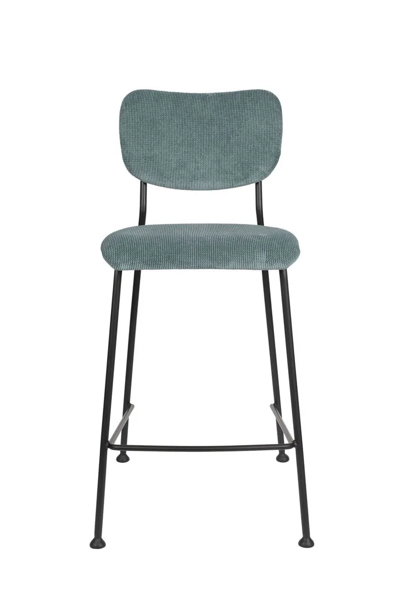 Tresenhocker BENSON GREY BLUE von ZUIVER mit trendigen Cordstoff