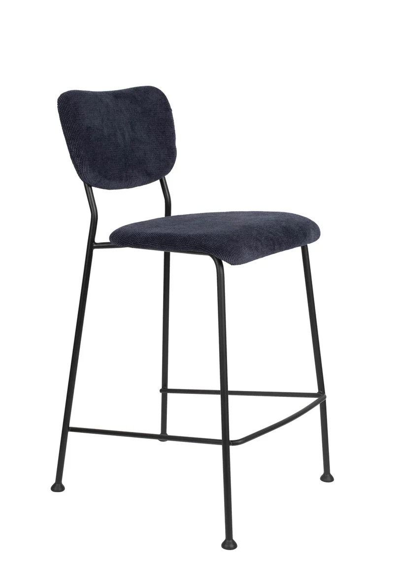 Tresenhocker BENSON DARK BLUE von ZUIVER mit trendigen Cordstoff
