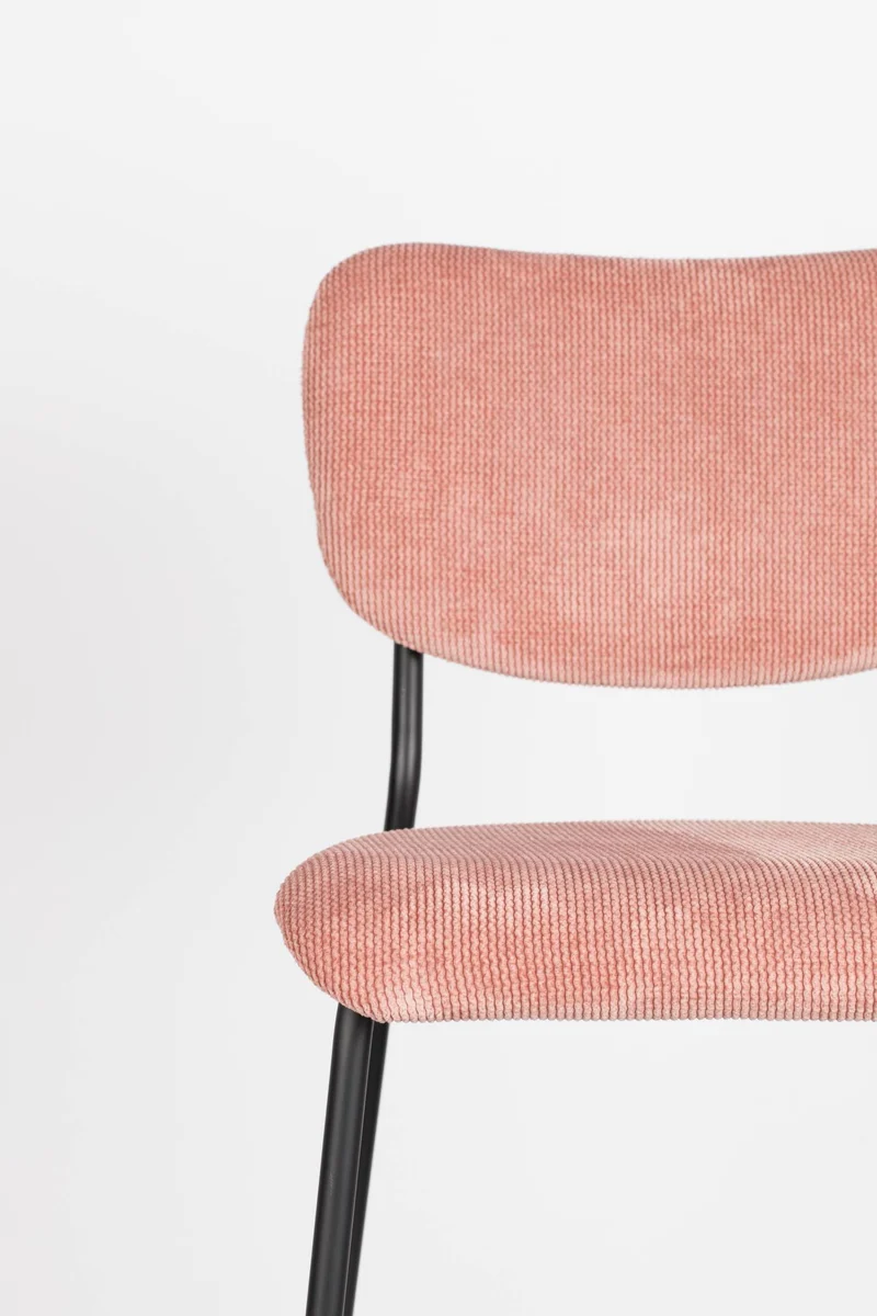 Barhocker BENSON PINK von ZUIVER mit trendigen Cordstoff