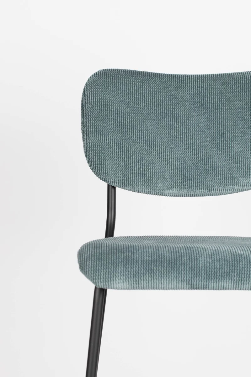 Barhocker BENSON GREY BLUE von ZUIVER mit trendigen Cordstoff