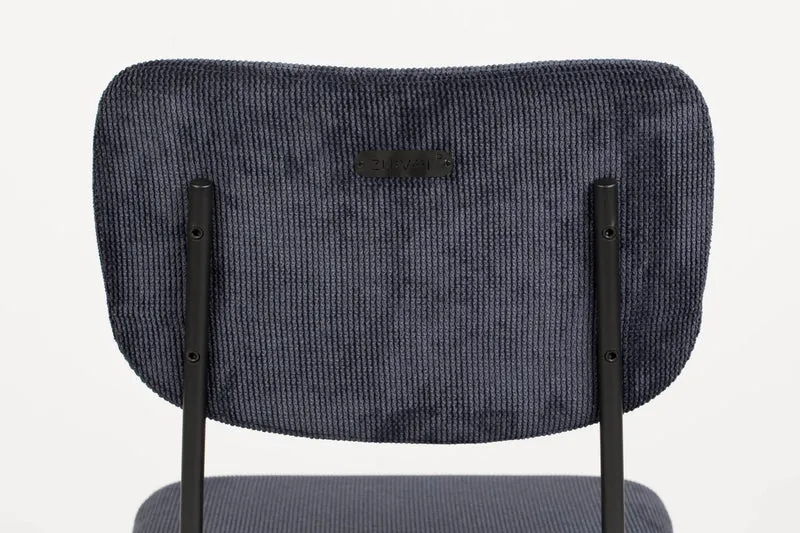 Barhocker BENSON DARK BLUE von ZUIVER mit trendigen Cordstoff