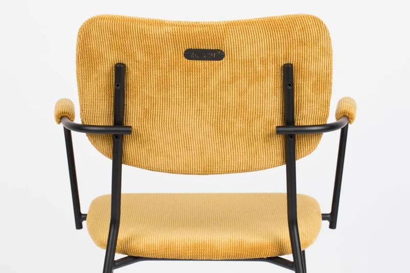 ZUIVER Armlehnstuhl BENSON OCHRE mit trendigen Cordstoff