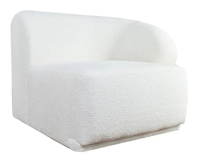 Casa Padrino Luxus Sessel Rechte Seite Weiß 87 x 94 x H. 75 cm - Modulare Möbel