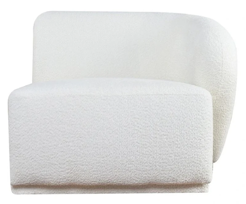 Casa Padrino Luxus Sessel Rechte Seite Weiß 87 x 94 x H. 75 cm - Modulare Möbel