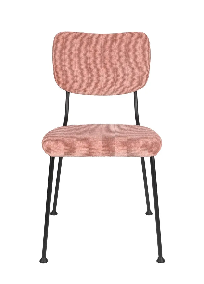 Esszimmerstuhl BENSON PINK von ZUIVER mit trendigen Cordstoff