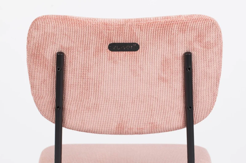 Esszimmerstuhl BENSON PINK von ZUIVER mit trendigen Cordstoff