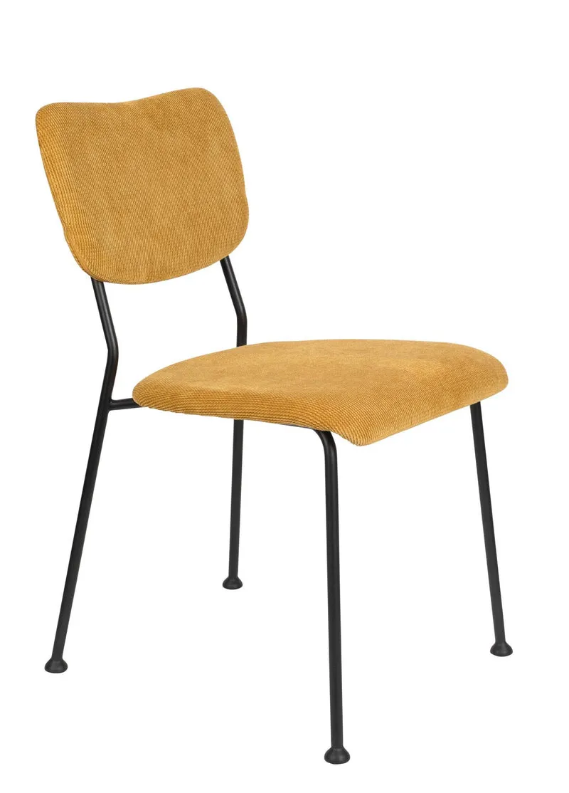 Esszimmerstuhl BENSON OCHRE von ZUIVER mit trendigen Cordstoff