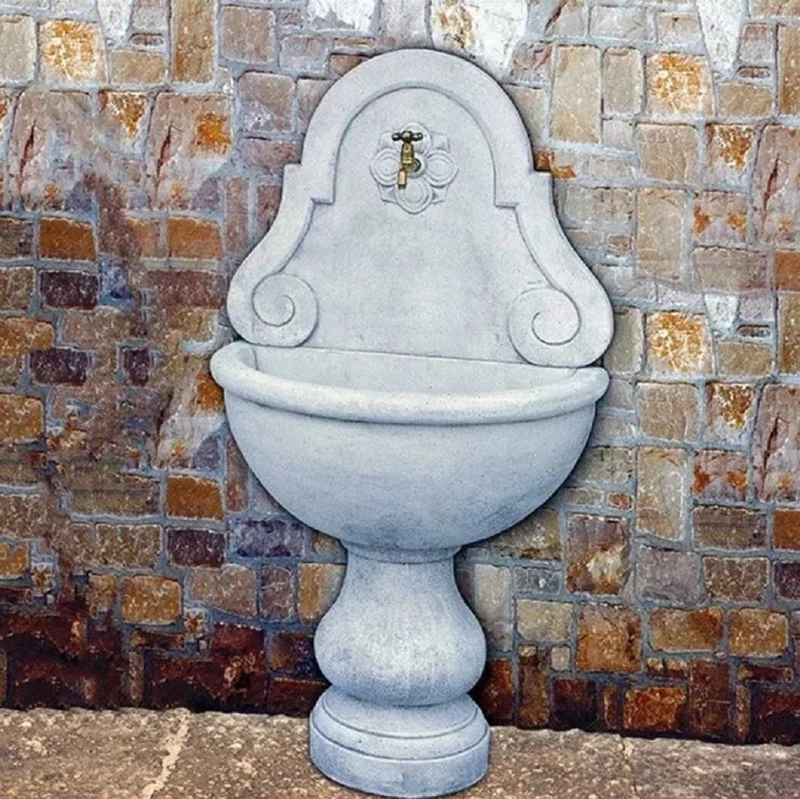 Casa Padrino Luxus Jugendstil Wandbrunnen Grau 80 x H. 146 cm - Made in Italy
