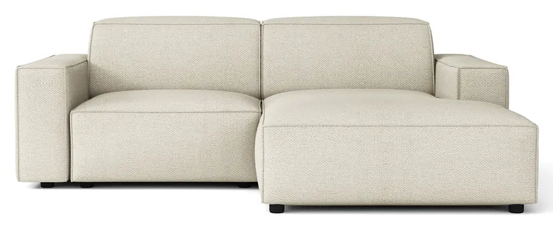 Modulare Eckcouch Sellmo L-förmig klein linksseitig, grau-beige, hydrophobes Chenille