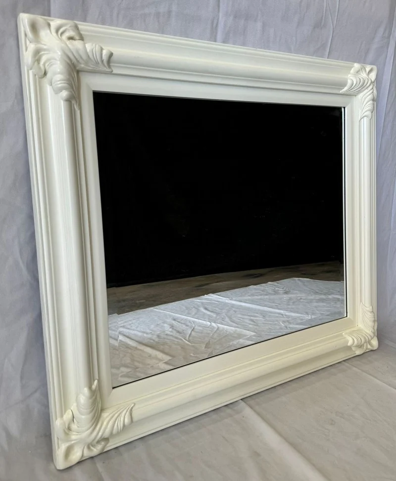 Casa Padrino Barock Spiegel Weiß 80 x H. 70 cm - Barock Möbel