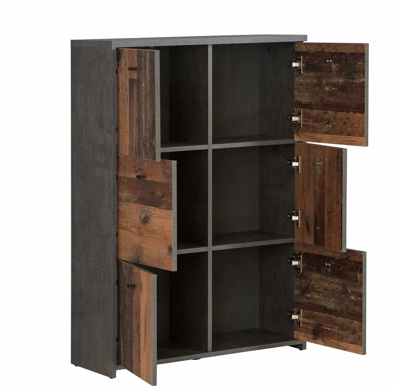 Kommode BEST CHEST K321 mit 6 Türen Optik: Old Wood Vintage von Forte