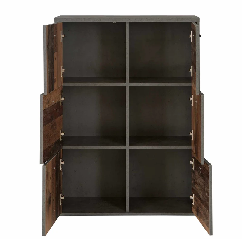 Kommode BEST CHEST K321 mit 6 Türen Optik: Old Wood Vintage von Forte
