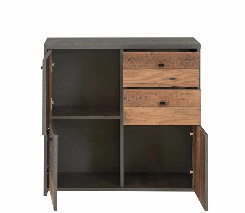 Kommode BEST CHEST K223 3-trg. 2 Schubladen Optik: Old Wood Vintage