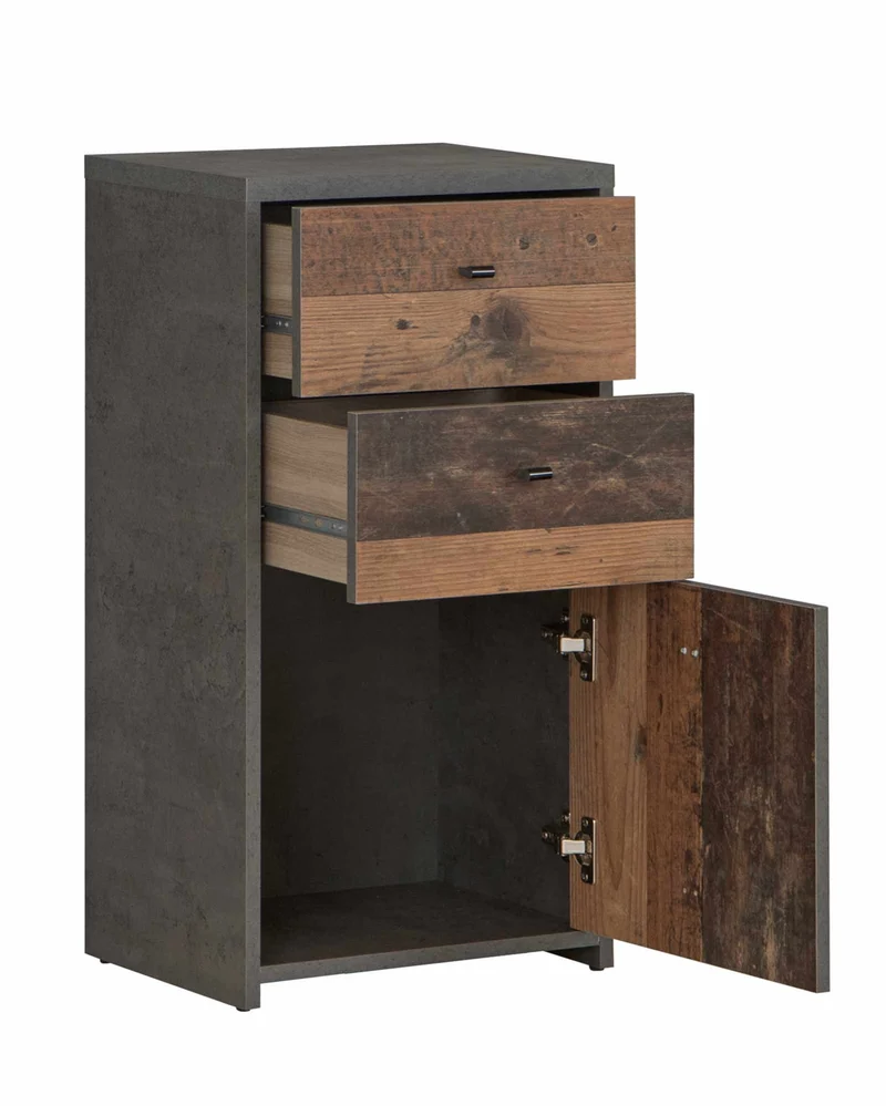 Kommode BEST CHEST K211 in Old Wood Vintage und Betonoptik von Forte