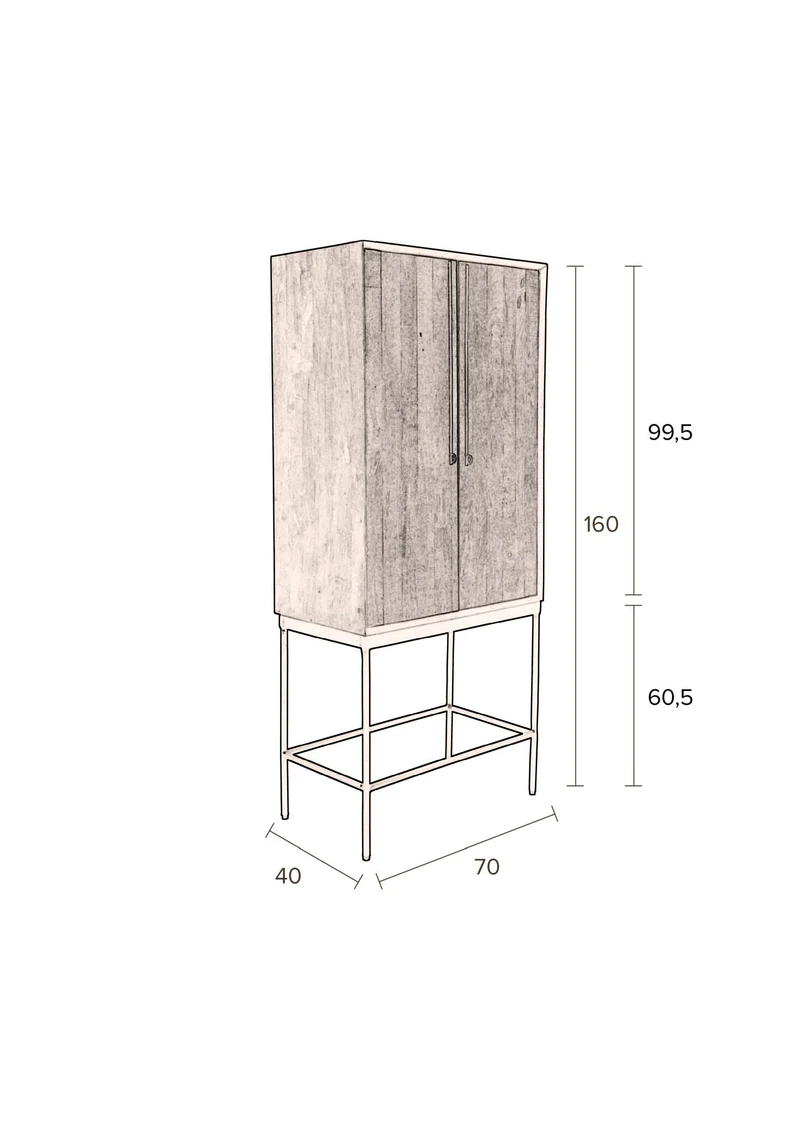 Vintage Schrank Hochkommode NAIROBI von DutchBone