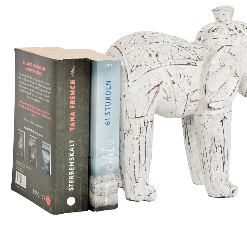 Buchstütze DUMBO-MEDIUM White Wash Albasia