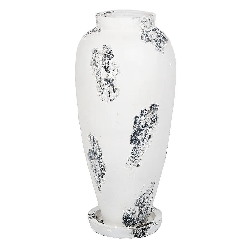 Deko-Bodenvase SANTORINI-SMALL ca. H80cm Antik-Weiß Terracotta