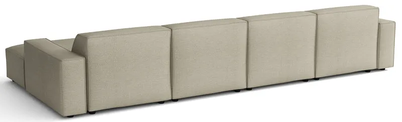 Modulares Ecksofa Sellmo U-förmig universell hellgraubeige, hydrophobes Chenille