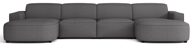 Modulares Ecksofa Sallmo U-förmig universell cremefarben, hydrophober Chenillestoff
