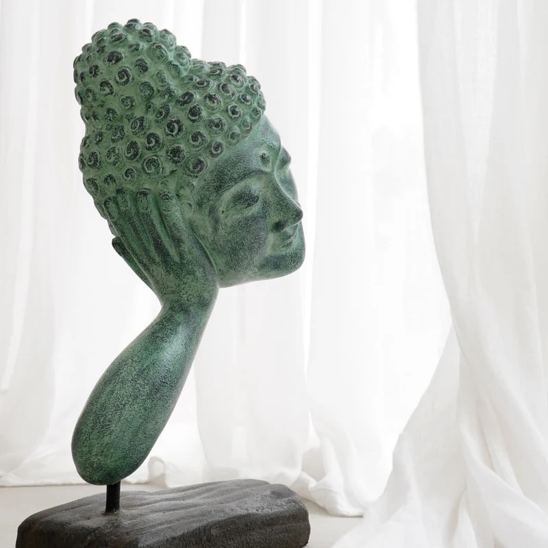 Buddha Statue RELAX ca. H72cm Antik-Grün