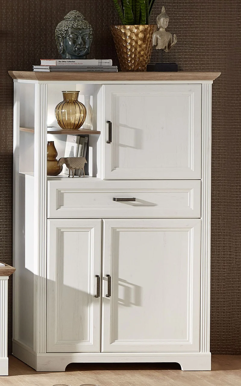 Highboard Stauraumelement JASMIN Pinie weiß Nachbildung