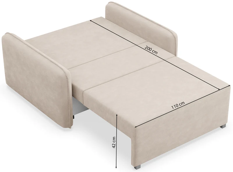 Zweisitziges ausklappbares Sofa Duelia mit Stauraum, graphitfarben, hydrophobes Chenille