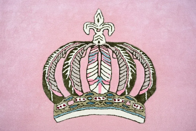 Pompöös by Casa Padrino Luxus Barock Teppich Krone von Harald Glööckler Rosa 200 x 300 cm
