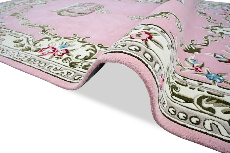 Pompöös by Casa Padrino Luxus Barock Teppich Krone von Harald Glööckler Rosa 200 x 300 cm