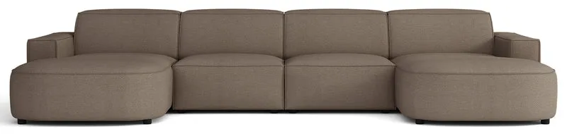 Modulares Ecksofa Sallmo U-förmig universell hellbraun hydrophobes Chenille