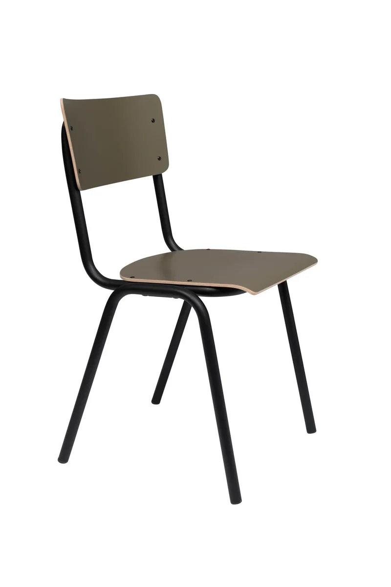 Stuhl Stapelstuhl BACK TO SCHOOL MATTE OLIVE von ZUIVER