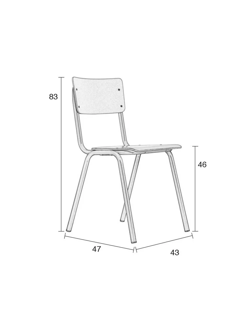 Stuhl Stapelstuhl BACK TO SCHOOL MATTE OLIVE von ZUIVER