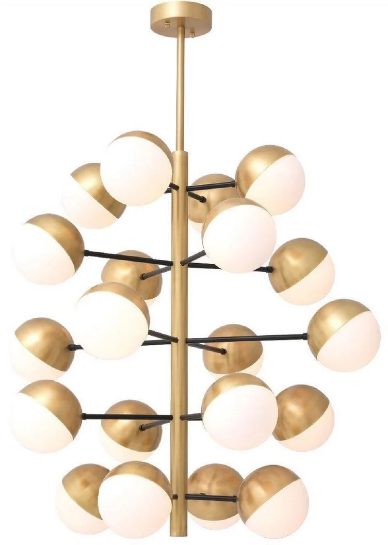 Casa Padrino Luxus Kronleuchter Antik Messingfarben / Weiß Ø 94 x H. 90 cm - Wohnzimmer Kronleuchter - Hotel Kronleuchter - Luxus Qualität