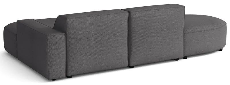 Modulares Ecksofa Sallmo L-förmig klein, rechtsseitig, dunkelgrauer hydrophober Chenillestoff