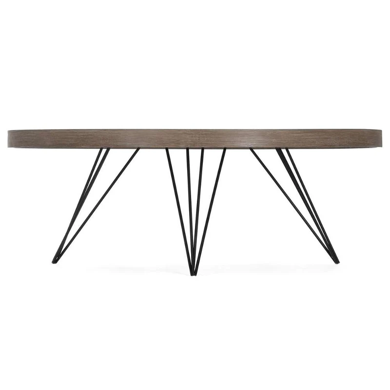 Lounge Couchtisch GRIGIO 90cm hellgrau Eichen-Optik Metallgestell