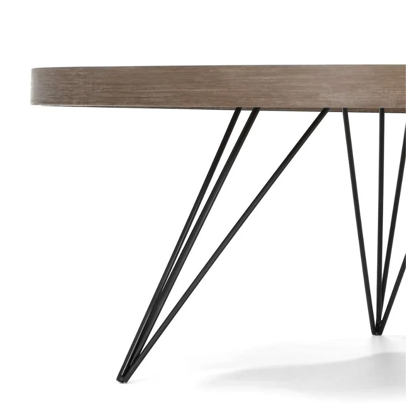 Lounge Couchtisch GRIGIO 90cm hellgrau Eichen-Optik Metallgestell